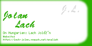 jolan lach business card